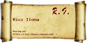 Ricz Ilona névjegykártya
